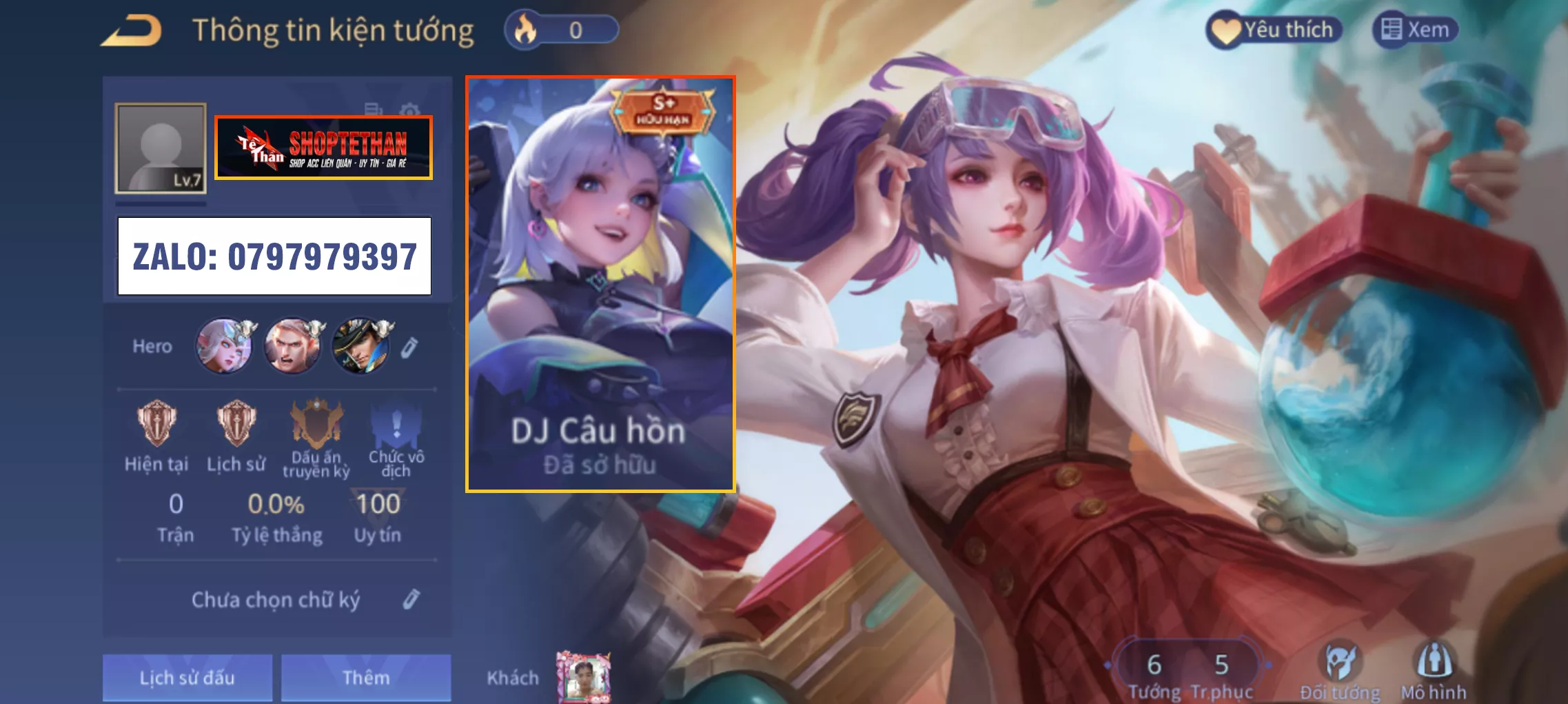 ACC REG: Capheny toán hóa sinh + Violet DJ Câu Hồn, free đổi tên, trắng thông tin